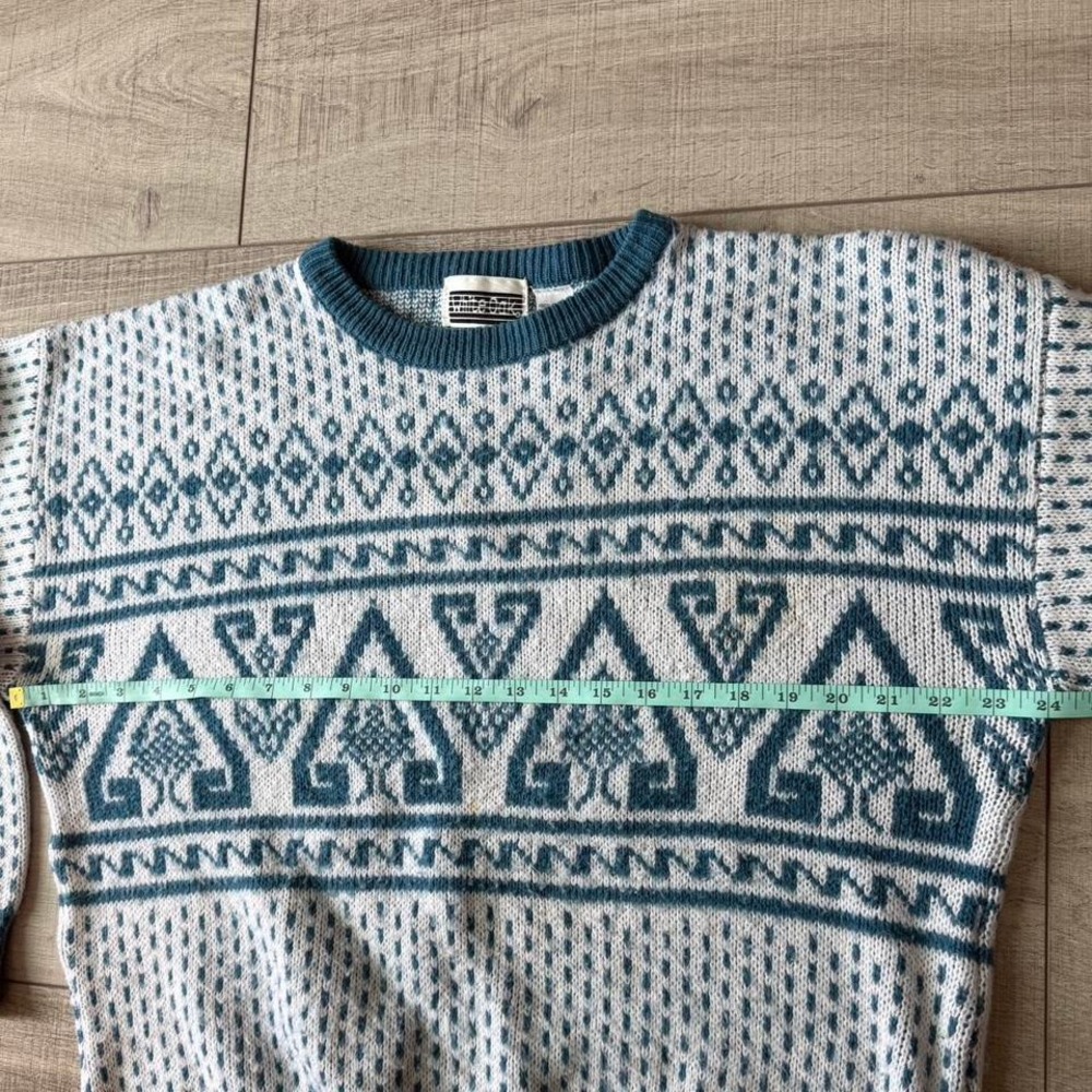 Vintage White Oak Knit Sweater – Geometric Pattern (Made in Korea, M) - Picture 6 of 7